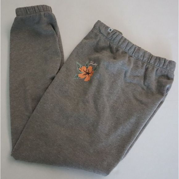 Hurley 3HP05080755 Women's Sz Large Gray Heather May Fleece Jogger Sweatpants - Picture 7 of 8